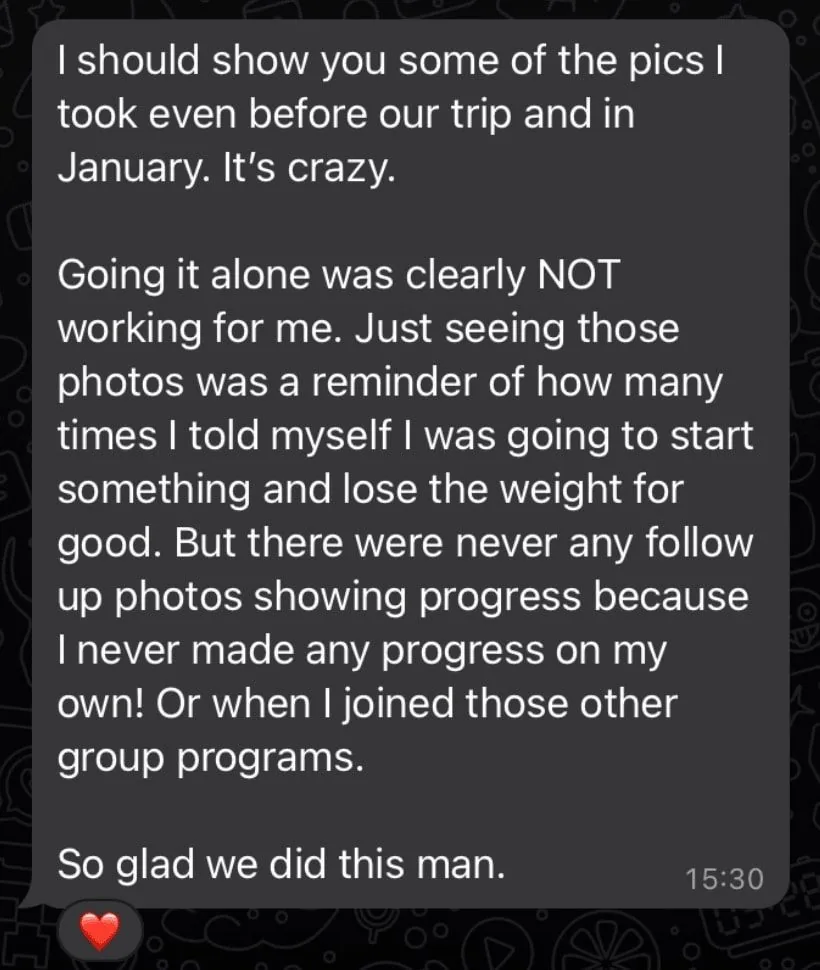 Former athlete founder client testimonial 5